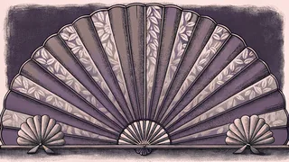 Colorful folded paper fan with seven sections for the days.