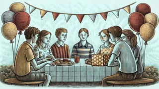Students gather for an end-of-year picnic celebrating the last day of school.