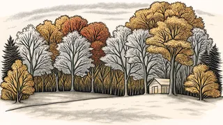 Autumn leaves displaying warm colors of the season.