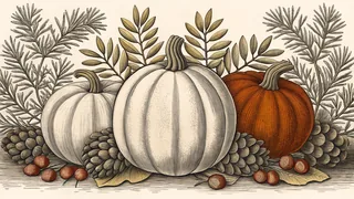 Natural autumn craft materials gathered in a jar.
