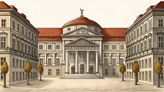 Historic European plaza with traditional architecture.
