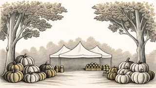 Harvest abundance displayed at a seasonal farmers market.