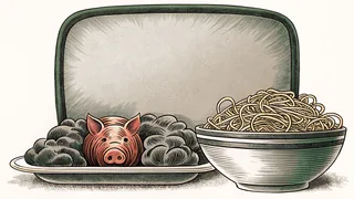 Filipino classics combine roasted pork with fragrant rice and noodles.