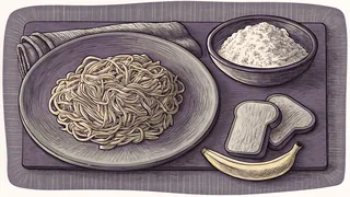 Energy-giving carbohydrates gather on a table for active living.