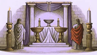 Mythological death deities from cultures worldwide shown with ritual vessels and sacred items.