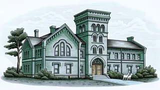 The historic Colt Armory stands near the Mark Twain House.