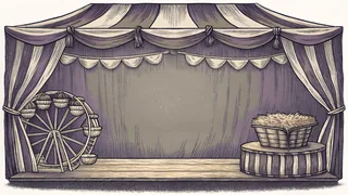 Harvest festival with game booths and prize ribbons.