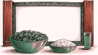 A colorful bowl of green salad sits beside grilled salmon, rice, and water.