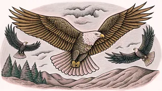 Various birds including eagles, owls, parrots, and flamingos in their natural settings.