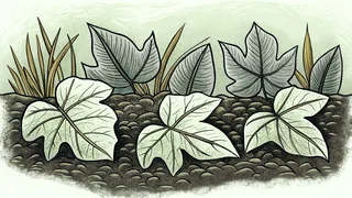Autumn leaves with serrated edges