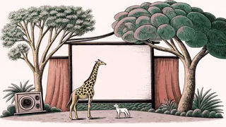 Objects and figures showing contrasting descriptive qualities like tall and short, fast and slow.