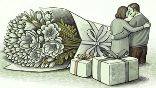 Fresh flowers and gifts celebrate motherhood and family love.