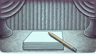 A pencil and eraser rest beside a stack of blank index cards on a wooden desk.