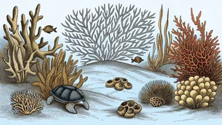 A protected marine habitat showing conservation initiatives and restoration work.