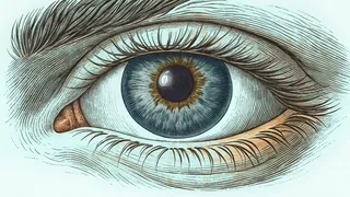 A close-up of a bright eye with fine detail in the iris and white.