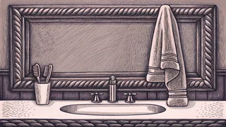 Hygiene essentials neatly organized on a bathroom surface