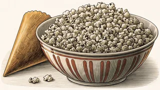 Flavored popcorn varieties in butter, chocolate, and cinnamon fill an inviting serving bowl.