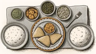 A vibrant spread of Indian curry and spiced dishes.