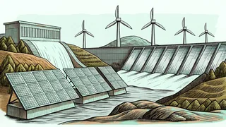 Renewable energy installation with solar and wind power