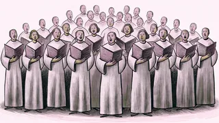 Together in harmony, a choir sings in beautiful unison