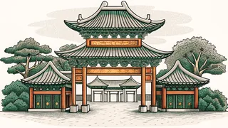 A historic temple overlooks Taipei's lively night market filled with street food stalls