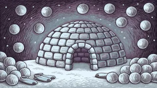 Flying snowballs head toward a snow fort during an outdoor winter battle.
