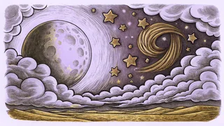 Among stars and the Milky Way glow the moon and Venus