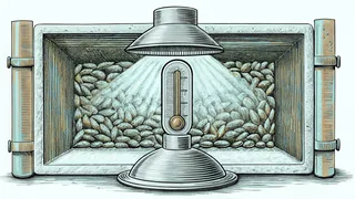 A thermal physics demonstration showing heat transfer methods.