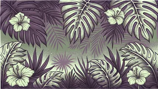 Tropical plants in jungle foliage