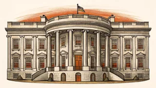 Historic presidential monuments near the White House.