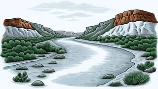 The Mojave River winds through Victorville's desert landscape and colorful canyons.