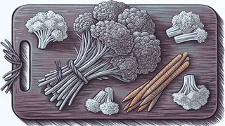 Winter vegetables display bright colors on a rustic harvest table.