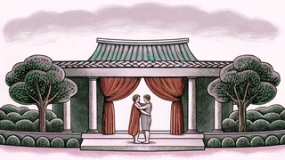 Expressing warmth and affection, a heartfelt scene shows tenderness between loved ones